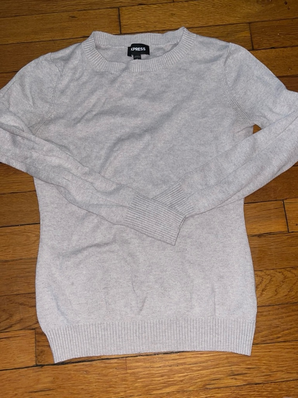 Express Light Heather Gray Crewneck Sweater